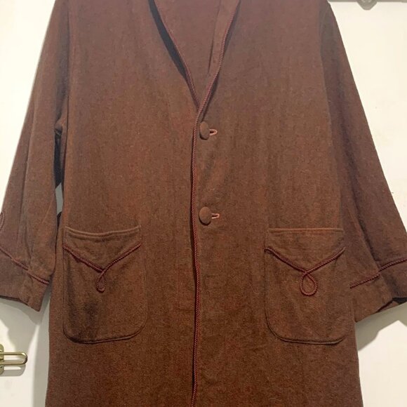 VINTAGE BELTED WOOL ROBE HOUSE COATS SIZE M - Picture 10 of 12